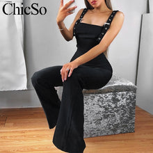 Load image into Gallery viewer, MissyChilli Black elegant skinny jumpsuit Women sexy fashion wide leg bodycon jumpsuit Autumn winter long romper overalls female